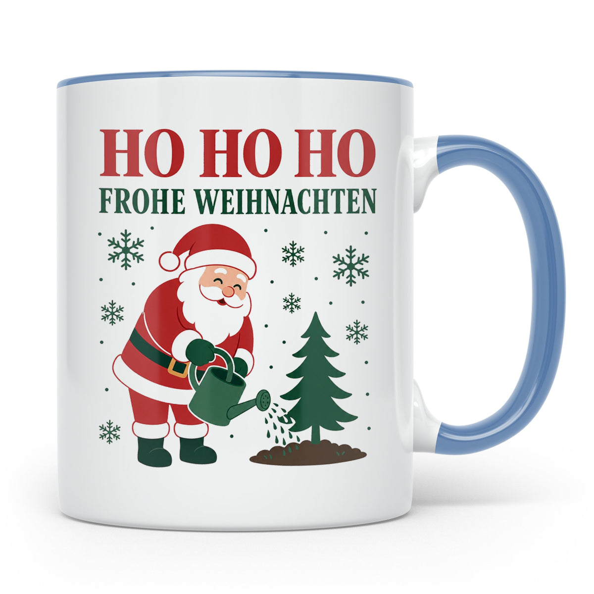 Garten Weihnachten Tasse Weihnachtsmann mit Gießkanne - Gesc – Blau [farbe:blau]