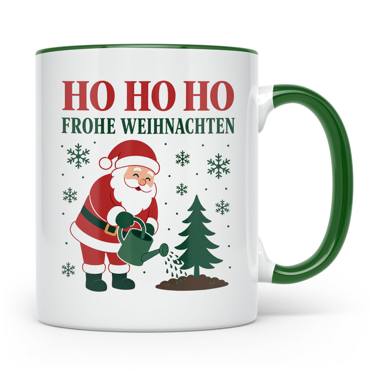 Garten Weihnachten Tasse Weihnachtsmann mit Gießkanne - Gesc – Grün [farbe:grün]