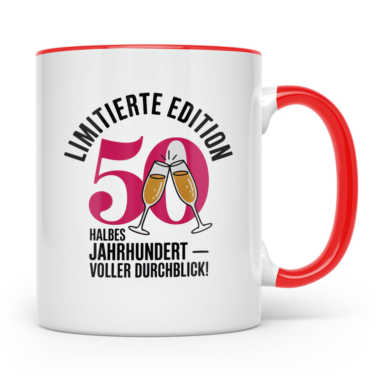 50. Geburtstag Tasse - Limitierte Edition - Halbes Jahrhunde – Rot [farbe:rot]