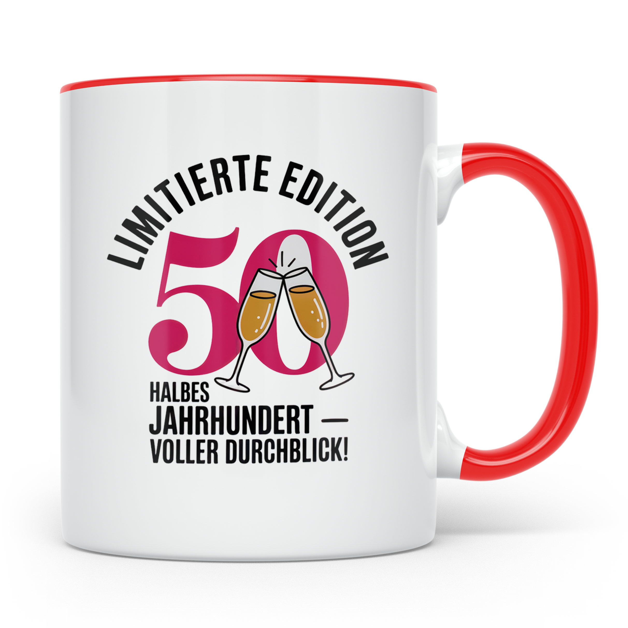 50. Geburtstag Tasse - Limitierte Edition - Halbes Jahrhunde – Rot [farbe:rot]