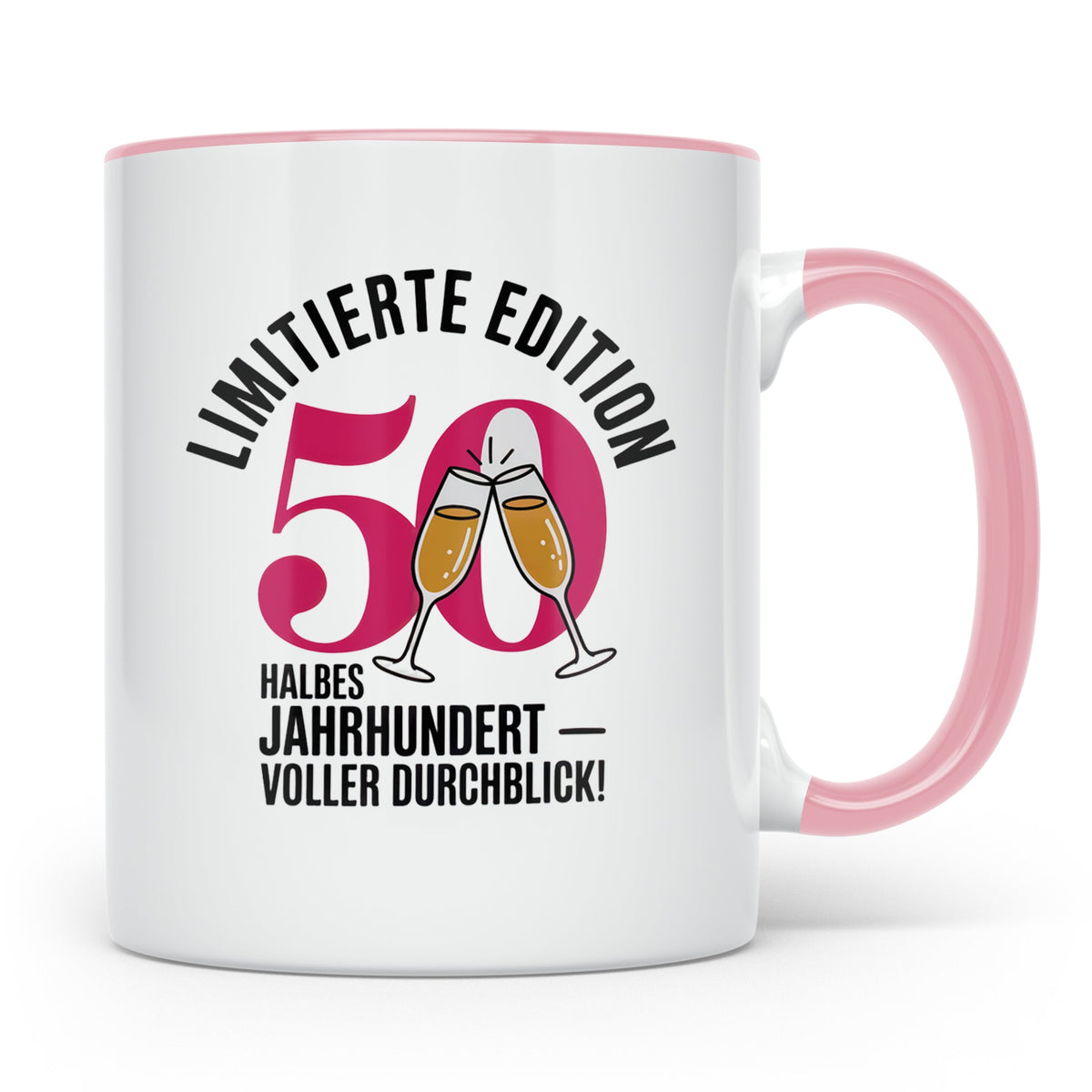 50. Geburtstag Tasse - Limitierte Edition - Halbes Jahrhunde – Rosa [farbe:rosa]