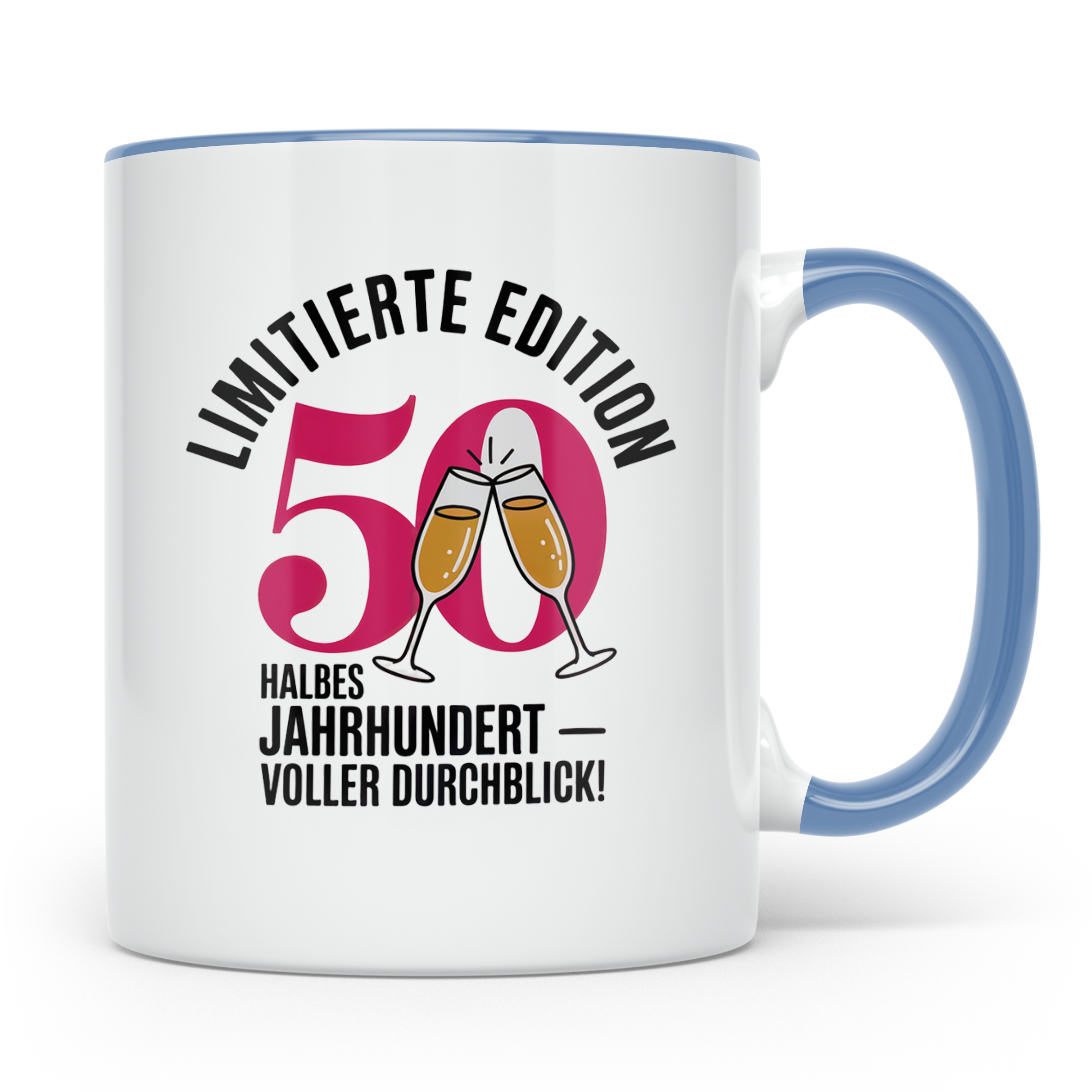 50. Geburtstag Tasse - Limitierte Edition - Halbes Jahrhunde – Blau [farbe:blau]