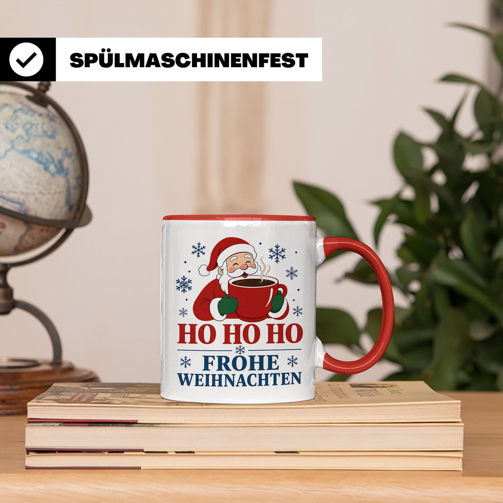 Kaffee Weihnachten Tasse Weihnachtsmann mit Kaffeetasse - Ge – Rot [farbe:rot]