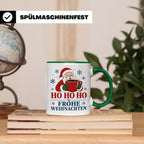 Kaffee Weihnachten Tasse Weihnachtsmann mit Kaffeetasse - Ge – Grün [farbe:grün]