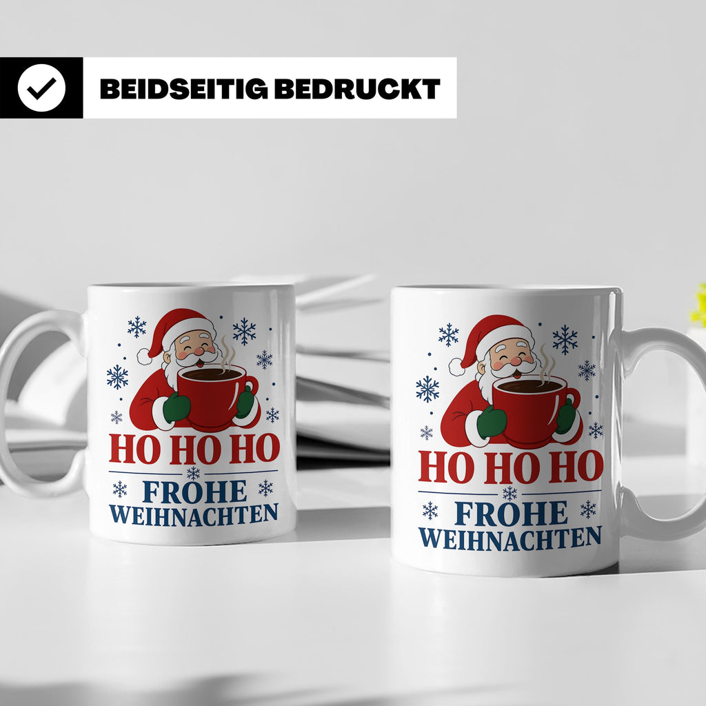 Kaffee Weihnachten Tasse Weihnachtsmann mit Kaffeetasse - Ge – Weiß [farbe:weiß]