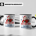Kaffee Weihnachten Tasse Weihnachtsmann mit Kaffeetasse - Ge – Schwarz [farbe:schwarz]