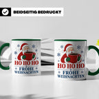 Kaffee Weihnachten Tasse Weihnachtsmann mit Kaffeetasse - Ge – Grün [farbe:grün]