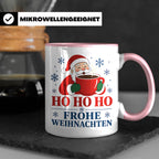 Kaffee Weihnachten Tasse Weihnachtsmann mit Kaffeetasse - Ge – Rosa [farbe:rosa]