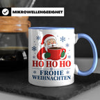 Kaffee Weihnachten Tasse Weihnachtsmann mit Kaffeetasse - Ge – Blau [farbe:blau]
