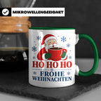 Kaffee Weihnachten Tasse Weihnachtsmann mit Kaffeetasse - Ge – Grün [farbe:grün]