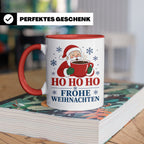 Kaffee Weihnachten Tasse Weihnachtsmann mit Kaffeetasse - Ge – Rot [farbe:rot]