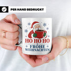 Kaffee Weihnachten Tasse Weihnachtsmann mit Kaffeetasse - Ge – Weiß [farbe:weiß]