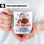 Kaffee Weihnachten Tasse Weihnachtsmann mit Kaffeetasse - Ge – Rosa [farbe:rosa]