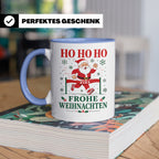 Laufen Weihnachten Tasse Weihnachtsmann im Zieleinlauf - Ges – Blau [farbe:blau]