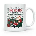 Lesen Weihnachten Tasse Weihnachtsmann mit Buch am Kamin - G – Weiß [farbe:weiß]