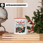 Lesen Weihnachten Tasse Weihnachtsmann mit Buch am Kamin - G – Rot [farbe:rot]