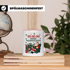 Lesen Weihnachten Tasse Weihnachtsmann mit Buch am Kamin - G – Rosa [farbe:rosa]