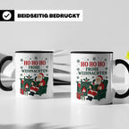 Lesen Weihnachten Tasse Weihnachtsmann mit Buch am Kamin - G – Schwarz [farbe:schwarz]