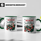 Lesen Weihnachten Tasse Weihnachtsmann mit Buch am Kamin - G – Grün [farbe:grün]
