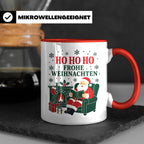 Lesen Weihnachten Tasse Weihnachtsmann mit Buch am Kamin - G – Rot [farbe:rot]