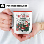 Lesen Weihnachten Tasse Weihnachtsmann mit Buch am Kamin - G – Rot [farbe:rot]