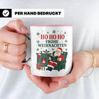 Lesen Weihnachten Tasse Weihnachtsmann mit Buch am Kamin - G – Rosa [farbe:rosa]
