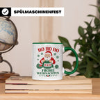 Stricken Weihnachten Tasse Weihnachtsmann beim Stricken - Ge – Grün [farbe:grün]