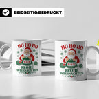 Stricken Weihnachten Tasse Weihnachtsmann beim Stricken - Ge – Weiß [farbe:weiß]