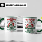Stricken Weihnachten Tasse Weihnachtsmann beim Stricken - Ge – Grün [farbe:grün]
