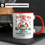 Stricken Weihnachten Tasse Weihnachtsmann beim Stricken - Ge – Rot [farbe:rot]