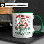 Stricken Weihnachten Tasse Weihnachtsmann beim Stricken - Ge – Grün [farbe:grün]