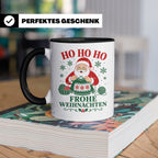 Stricken Weihnachten Tasse Weihnachtsmann beim Stricken - Ge – Schwarz [farbe:schwarz]