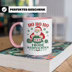 Stricken Weihnachten Tasse Weihnachtsmann beim Stricken - Ge – Rosa [farbe:rosa]
