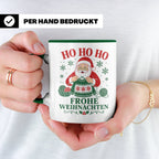 Stricken Weihnachten Tasse Weihnachtsmann beim Stricken - Ge – Grün [farbe:grün]