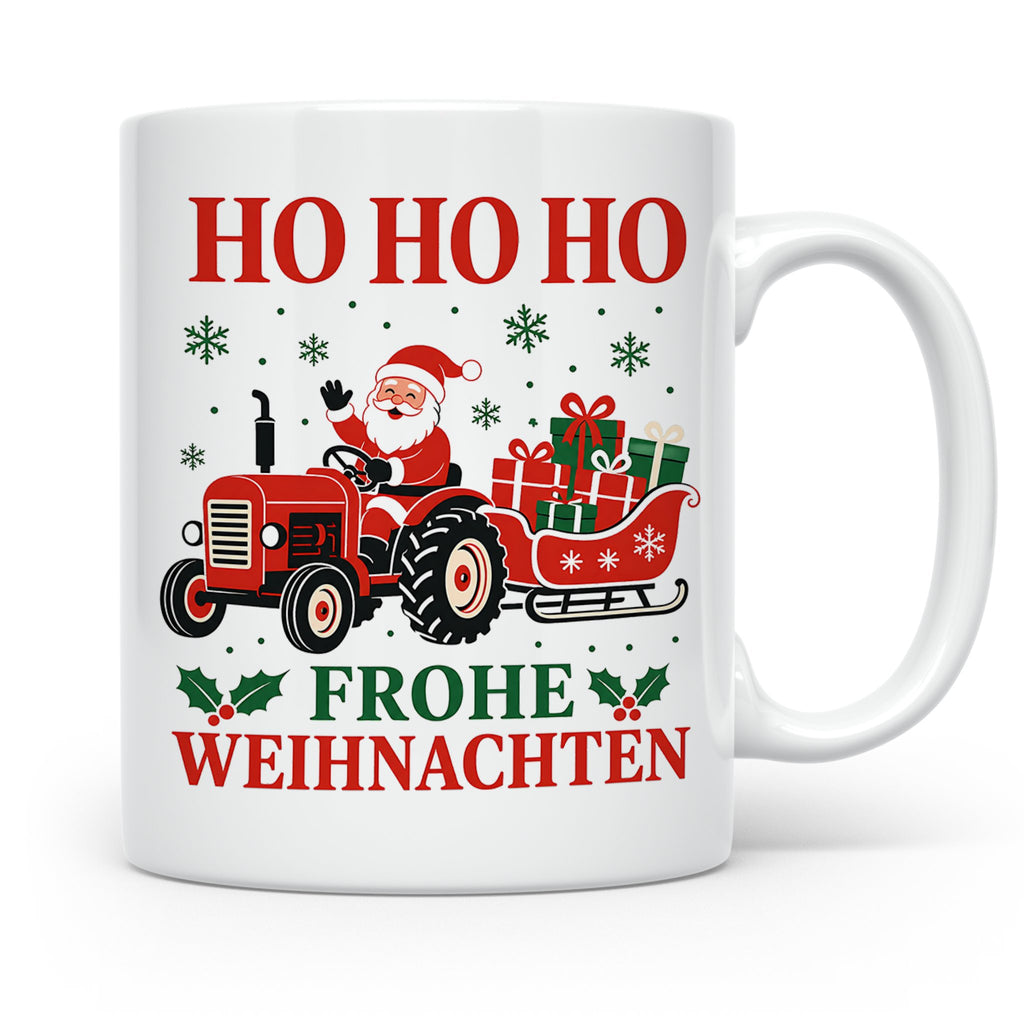 Trecker Weihnachten Tasse Weihnachtsmann auf dem Traktor - G – Weiß [farbe:weiß]
