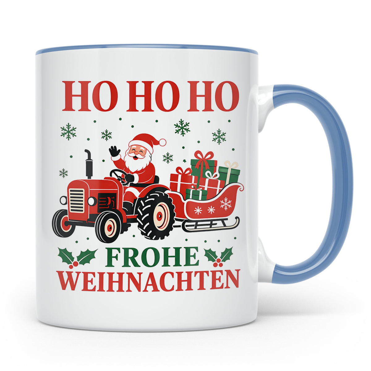 Trecker Weihnachten Tasse Weihnachtsmann auf dem Traktor - G – Blau [farbe:blau]