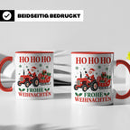 Trecker Weihnachten Tasse Weihnachtsmann auf dem Traktor - G – Rot [farbe:rot]