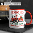 Trecker Weihnachten Tasse Weihnachtsmann auf dem Traktor - G – Rot [farbe:rot]