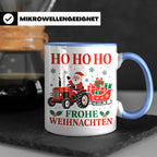 Trecker Weihnachten Tasse Weihnachtsmann auf dem Traktor - G – Blau [farbe:blau]