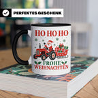 Trecker Weihnachten Tasse Weihnachtsmann auf dem Traktor - G – Schwarz [farbe:schwarz]