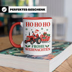 Trecker Weihnachten Tasse Weihnachtsmann auf dem Traktor - G – Rot [farbe:rot]