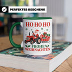Trecker Weihnachten Tasse Weihnachtsmann auf dem Traktor - G – Grün [farbe:grün]