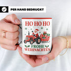 Trecker Weihnachten Tasse Weihnachtsmann auf dem Traktor - G – Rot [farbe:rot]