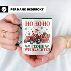 Trecker Weihnachten Tasse Weihnachtsmann auf dem Traktor - G – Grün [farbe:grün]