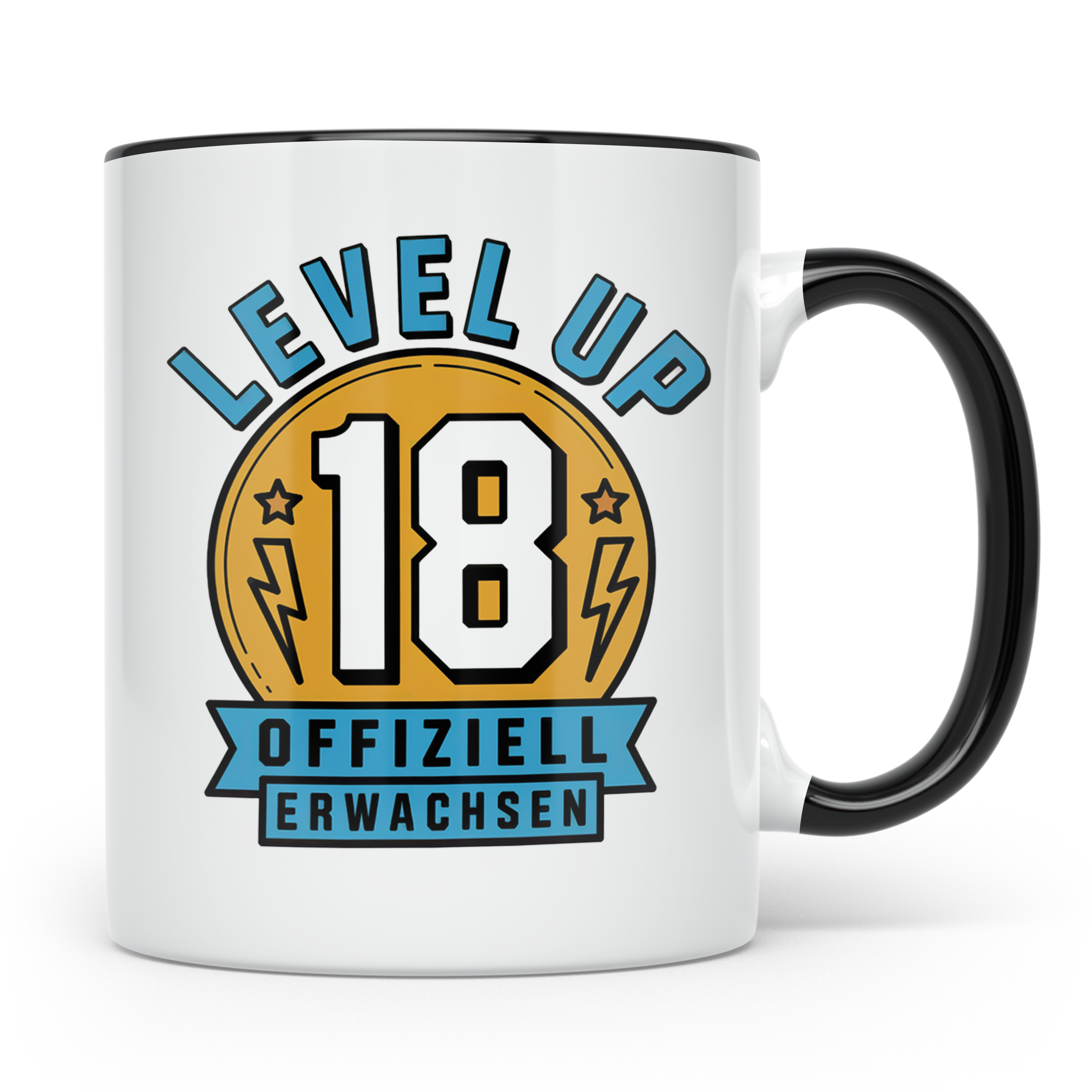 Level Up 18 Geburtstag Tasse - Offiziell Erwachsen Gamer Ges – Schwarz [farbe:schwarz]