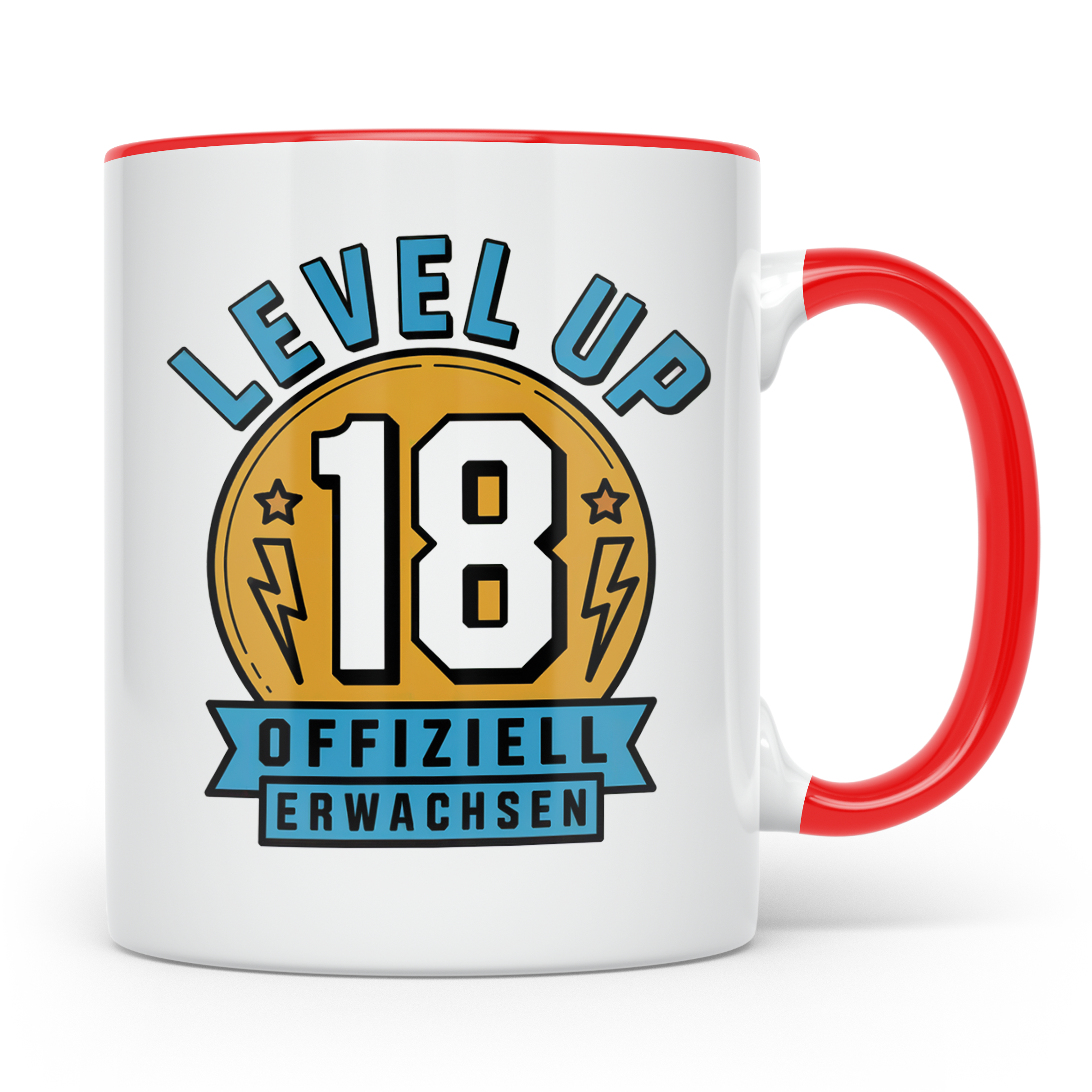 Level Up 18 Geburtstag Tasse - Offiziell Erwachsen Gamer Ges – Rot [farbe:rot]