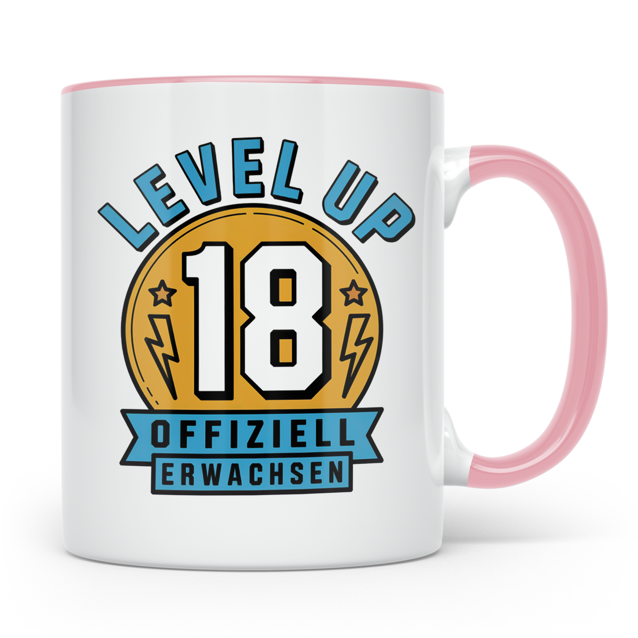 Level Up 18 Geburtstag Tasse - Offiziell Erwachsen Gamer Ges – Rosa [farbe:rosa]