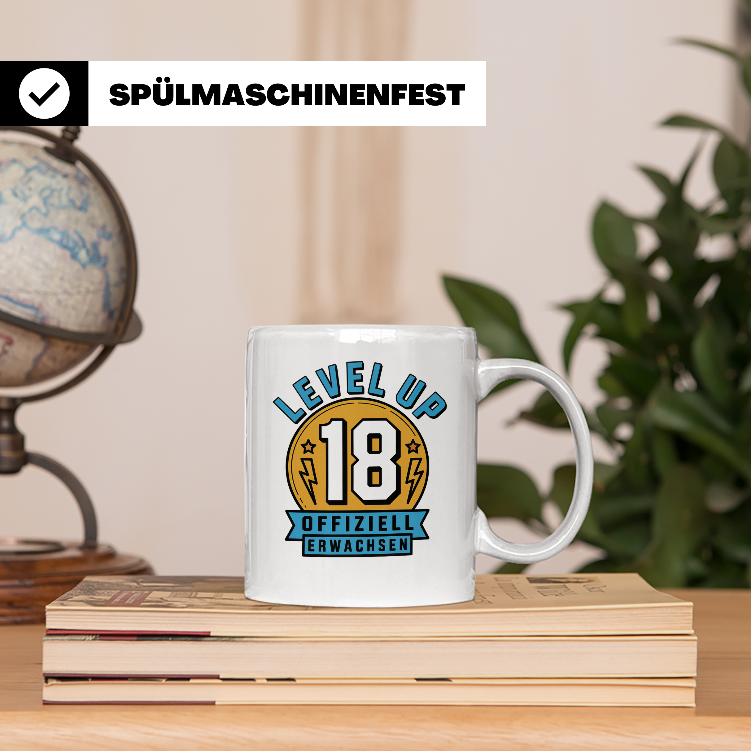 Level Up 18 Geburtstag Tasse - Offiziell Erwachsen Gamer Ges – Weiß [farbe:weiß]