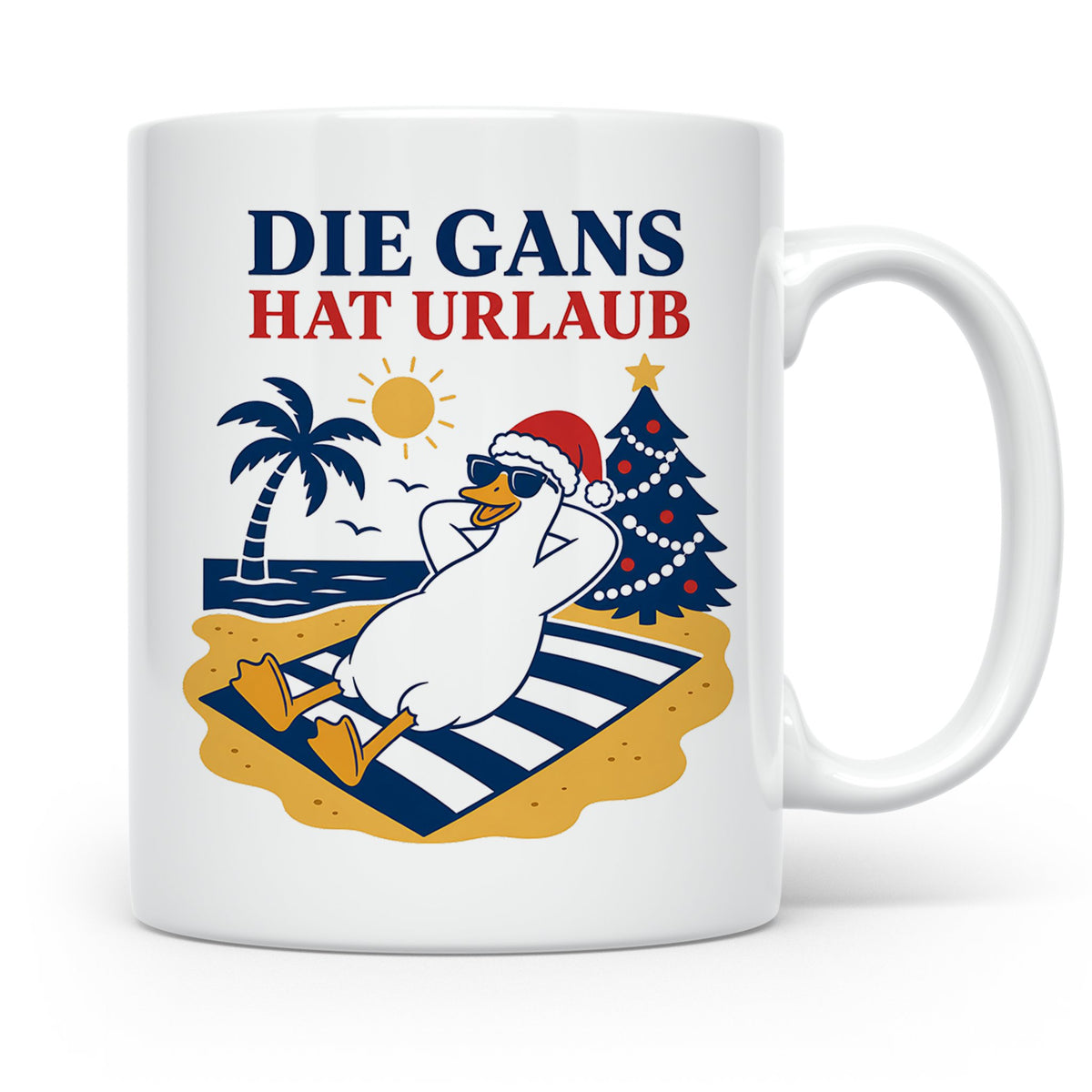 Gans Tasse Die Gans hat Urlaub - Lustiges Geschenk für Veget – Weiß [farbe:weiß]