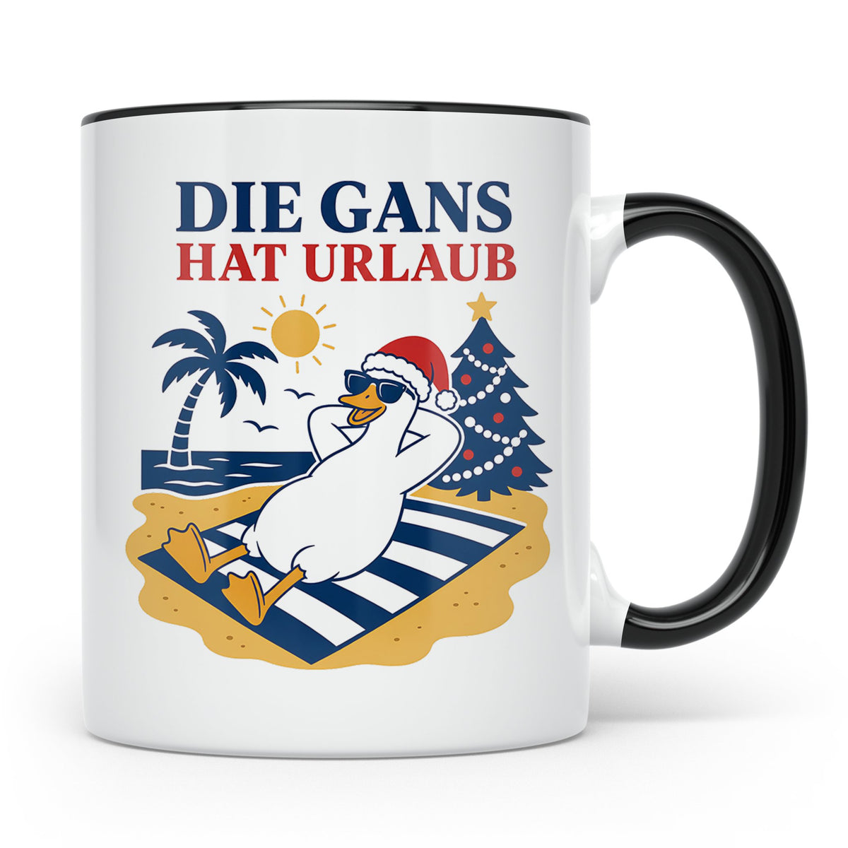 Gans Tasse Die Gans hat Urlaub - Lustiges Geschenk für Veget – Schwarz [farbe:schwarz]